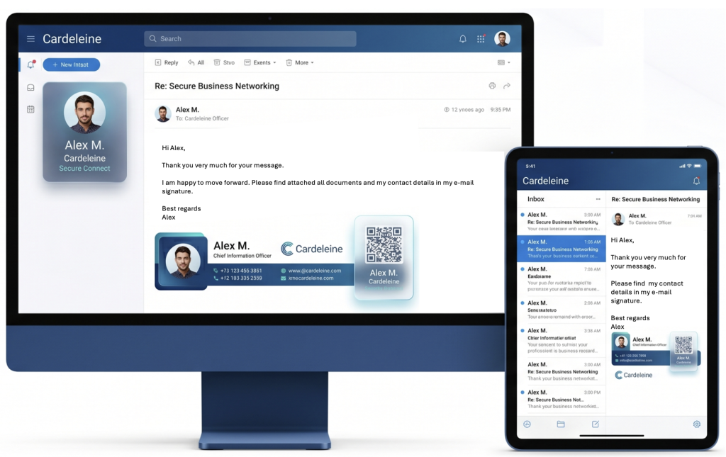 Email signature management with a correctly formatted signature.