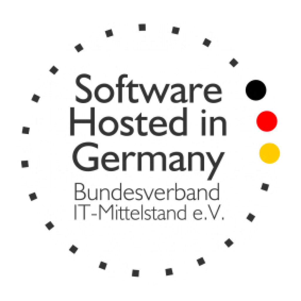 Software Hosted in Germany badge.
